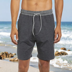 กางเกงขาสั้นลำลองสำหรับวิ่งฤดูร้อนคุณภาพสูงโลโก้แบบปรับแต่งได้แห้งเร็วทรงหลวมแบบถักสีทึบมีเชือกดึงสำหรับจัดส่ง - Product Image 3