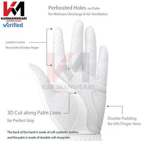 Gants de golf en cuir Cabretta pour hommes de haute qualité sport de qualité supérieure en cuir PU respirant anti-dérapant gant de golf durable hommes personnalisé - Product Image 6