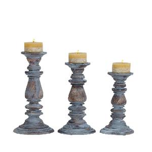Best Attractive Design Best Selling Luxury Handmade Wooden Candle Holders for Decoration Mango Wood Candle Pillar Sets - Product Image 1