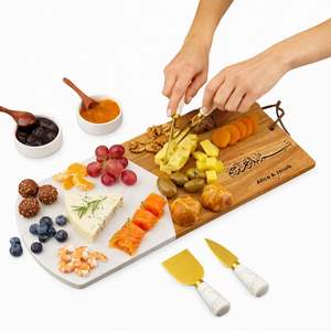 Wooden Marble Serving Board Bismillah Arabic Calligraphy Personalized <b>Names</b> Durable Elegant Kitchen Entertaining Platter - Product Image 2