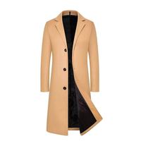 Manteau long en laine réversible imperméable et coupe-vent à double boutonnage pour homme, grande taille, style streetwear, rembourré en coton, chaud pour l'hiver