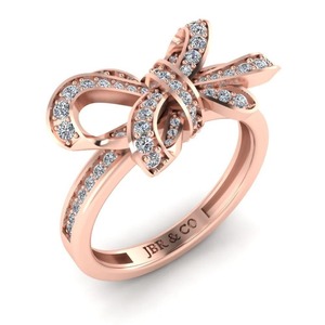 Top marque diamant rond plaqué or Rose 925 argent Bowknot Cocktail bague pour les femmes luxe fiançailles Fine bague au meilleur prix - Product Image 4