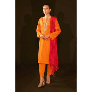 Dupatta Jacquard Teñido de Rojo para Mujer, Elegante Chal/Bufanda de Algodón con Estampado Floral para Fiestas de Primavera/Verano - Product Image 3