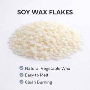 Cire de soja naturelle, cire végétale pour cosmétiques et bougies, point de fusion 42-60°C/56-60°C, en flocons - Product Image 2