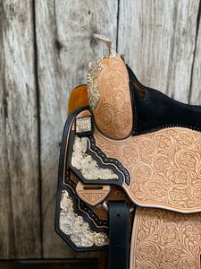 Vente chaude Western Barrel Racing Western Horse Saddle Trail Deep Seat Équipement de cheval de qualité supérieure Silver Design Quality - Product Image 4