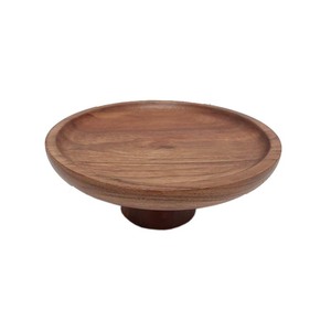 Présentoir à gâteaux rond en bois au design élégant, 2 niveaux, finitions naturelles, présentoir de fête d'anniversaire de mariage, vente en gros - Product Image 2
