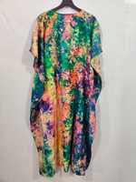 Nouveau Kaftan en soie Pure 100%, sarouel Tie-dye, mode femmes, vêtements de plage, Bikini, Kaftan Long