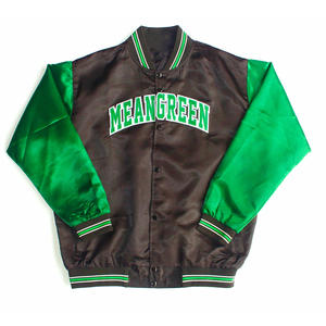 แจ็คเก็ตบอมเบอร์ผ้าซาตินไซส์ใหญ่สำหรับฤดูหนาว ขายส่ง แฟชั่นหรูหรา สไตล์วิทยาลัย ปักโลโก้ ผ้าไหม บริการ OEM สำหรับผู้หญิงและผู้ชาย - Product Image 2