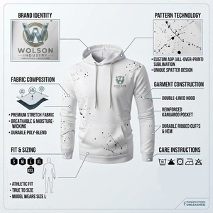 Full Print Sublimation <b>Hoodie</b> with Modern Custom Design, <b>Soft</b> Fabric and Comfortable Fit for Gym, Sports Training and Casual - Product Image 5