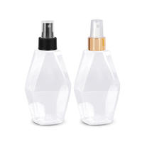 Emballage cosmétique personnalisé, flacon en plastique PET de 280 ml, flacon pompe en forme de diamant, vaporisateur, lotion, huile essentielle, crème pour le corps, impression à l'écran