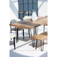 Mesa de Comedor de Madera de Mango Maciza, Grosor de la Superficie de 7 cm, 4 Tamaños para Muebles de Hogar u Hotel, Muebles Elegantes para el Comedor