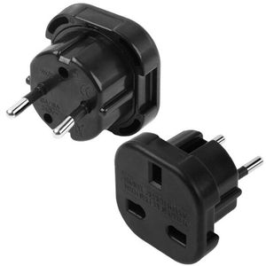 <b>UK</b> <b>Plug</b> Travel <b>Adapter</b> Universal AC Wall <b>Plug</b> Black for Travel - Product Image 1