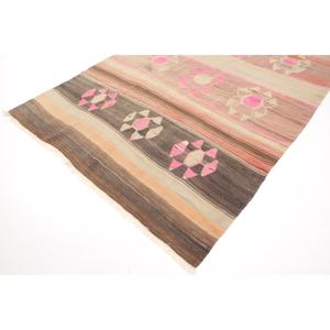 4.9x8.6 ft Turkish Rug, Vintage Large Rug, <b>Brown</b> Pink Patchwork <b>Wool</b> Rug - Product Image 2