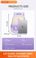 Sac à dos scolaire ergonomique SUN EIGHT pour filles et garçons, protection de la colonne vertébrale, modèle 22327-A