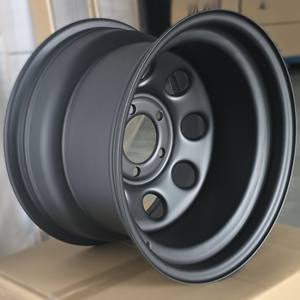 रेटॉप 15x10 5x114.3 -44 मैट ब्लैक सॉफ्ट 8 स्टील व्हील 15 "16" 17 "18" 20 "इंच 5x120 5x127 5x139.7 5x150 6x139.7 स्टील रिम - Product Image 2