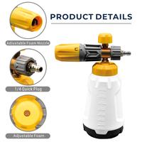 Pistolet canon à mousse en laiton jaune Mecha X-Bear 1L à design spirale pour le detailing automobile professionnel (vente en gros)