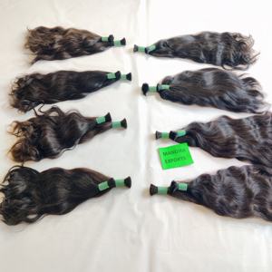 100% Cuticle Aligned Virgin Color <b>Black</b> Weave Wavy Bulk Vendor Temple Vietnamese Human <b>Hair</b> <b>Extensions</b> - Product Image 6