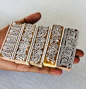 Bloque de Impresión Manual de Madera Hecho a Mano |   Tela con Diseño Floral para Manualidades, Cerámica, Arcilla, Textiles y Scrapbooking - Product Image 2