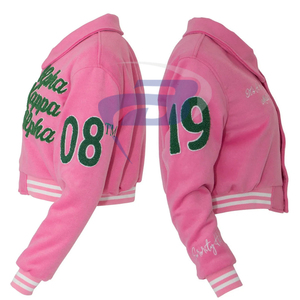 Alfa |   Kapa |   Chaqueta Universitaria Alpha Sorority con Logotipo Bordado Elegante, Ropa de Sororidad, Logotipo Personalizado de Sororidad, Diseño Vertical - Product Image 3