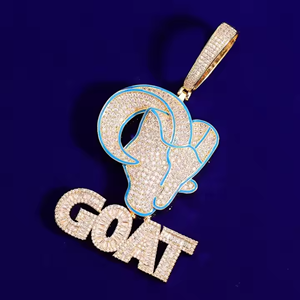 Personalizado totalmente helado Moissanite diamante chapado en oro plata esterlina 925 letra nombre estilo Hip Hop colgante - Product Image 2