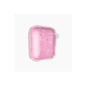 Coque de protection antichoc en TPU rose translucide scintillante Netzy Wholesale pour AirPods 2ème génération avec airbag - Product Image 1