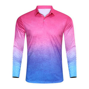Chemises polo à manches longues en gros d'usine, chemises polo de sport pour hommes, conception de logo personnalisée, sublimation, vêtements de pêche - Product Image 1