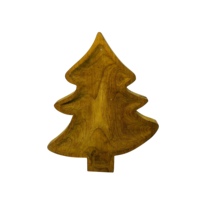 Plateau décoratif en bois de teck en forme de pin, fait main, design naturel, élégant, pour mariage, thème écologique, pour la décoration de table