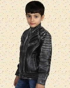OEM Service 2025 Kids <b>Leather</b> <b>Jacket</b> Solid <b>Leather</b> <b>Jacket</b> for Spring and Autumn Winter Kids Waterproof <b>Jackets</b> - Product Image 3