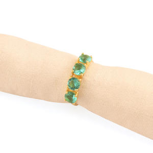 Top designs-bague cadeau d'anniversaire, petite pierre ronde, topaze bleue, quartz, laiton massif, plaqué or 24k, bague réglable pour elle - Product Image 5