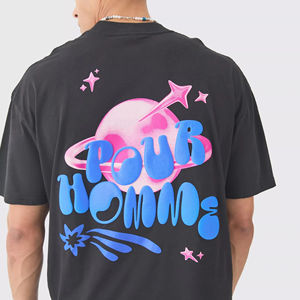 Personalizado para hombre Puff Imprimir Streetwear Tee OEM Fábrica de algodón de gran tamaño T Shirt 3D Raised Logo Design Shirt - Product Image 1