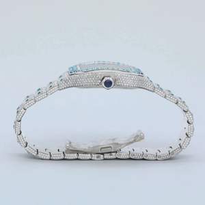 นาฬิกาข้อมือสแตนเลสสตีลสองสี ขนาด 20 มม. รุ่นโบราณ ลิมิเต็ดอิดิชั่น หรูหรา ประดับเพชรโมอิสซาไนต์ หน้าปัดอะนาล็อก คุณภาพสูง - Product Image 5