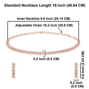 Joyería nupcial India Gargantilla de cristal de moda Conjunto de collar Boda Joyería al por mayor Pendientes colgantes indios para niñas, Oro - Product Image 4