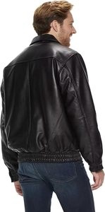 ATLANTIC Premium Men's Genuine Leather Bomber Jacket Zip Out Turn-Down Collar con ODM para el invierno - Product Image 3