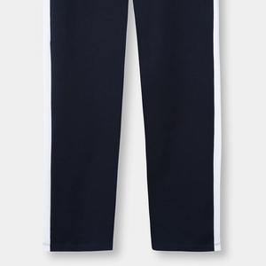 Pantalones rectos informales para hombre 100% tela de enclavamiento azul marino de alta calidad personalizable transpirable ligero cintura elástica - Product Image 6