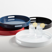 Plateau en laque artisanal écologique, style art populaire, avec finition brillante de luxe pour la maison et la cuisine, taille et forme personnalisables