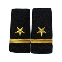 Épaulettes d'uniforme de capitaine de la Marine fabriquées à la main OEM Épaulettes de vêtement brodées sur mesure Écussons d'uniforme de rang supérieur