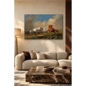 Fida Rudolf Koller Chevaux agités avant la tempête Impression sur toile - Product Image 1