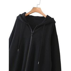 Sweat à capuche noir à fermeture éclair pour homme - Product Image 2