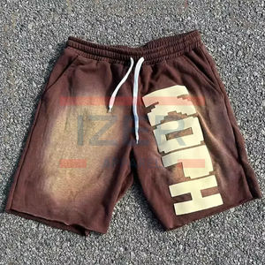 Custom Heavy GSM 100% Algodón Baggy Blank Sweat Shorts Hombres HeavyWeight Jogger Sweatpants Distressed Plus Size Men's Shorts - Product Image 5