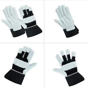 ถุงมือนิรภัยสำหรับทำงานทำจากหนังกันลื่นทำจากโรงงานสีทึบ - Product Image 4