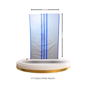 Bolsa de plástico Jumbo blanca Premium de alta calidad de 135x210cm, saco resistente con 3 líneas azules para embalaje Premium - Product Image 2
