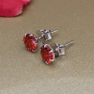 Boucles d'oreilles clous pour femme Art Palace en argent 925 avec rubis, bijoux de tous les jours du Rajasthan, cadeau - Product Image 3