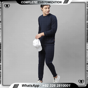 Offre Spéciale hommes vêtements de sport décontractés 2 pièces survêtement à manches longues pantalons de survêtement et sweat-shirt ensemble 100% coton été impression conception - Product Image 3