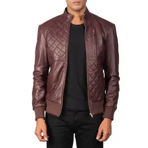 Nouveau design de veste marron pour homme/veste grande taille entièrement personnalisée/veste en cuir à fermeture éclair pour homme