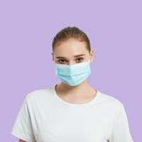 Masques jetables 3 plis avec boucles d'oreille, 50 pièces/boîte, 2000 pièces/carton, bon prix, bonne qualité