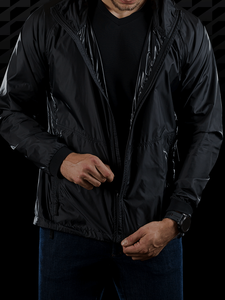 แจ็กเก็ตกันฝนสำหรับผู้ชายเสื้อกันลมกันน้ำทำจากโพลีเอสเตอร์เครื่องแต่งกายแนวสตรีทแบบกำหนดเอง - Product Image 2