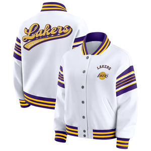 Chaqueta universitaria de equipo de baloncesto personalizada, sudadera de lana de un solo botón blanca Unisex, Invierno Vintage 100%, seda 2025 - Product Image 1