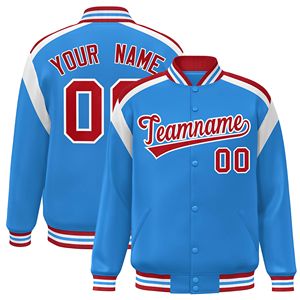 Chaqueta Varsity cómoda personalizable de alta calidad de fábrica directa, chaqueta de béisbol de invierno con diseño de patrón de letras informal - Product Image 5