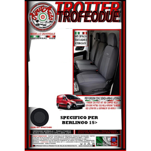 RIVEXTAUTO TROFEO2 Antracita-Fundas de asiento de coche negras Forro para Citroen Berlingo 2015 + TR2BERL0607 - Product Image 1