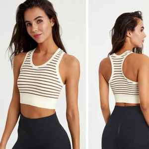 Sujetador para correr con estampado de rayas de alta elasticidad para mujer 2025, sujetador sin mangas transpirable para exteriores - Product Image 2